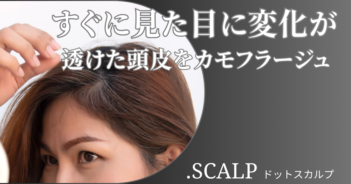 頭皮に描くヘアアートメイクで薄毛のお悩みを解消しませんか？ヘアアートメイクは痛みやダウンタイムはありません。近くで見ても本当の毛根にしか見えない自分の髪のような自然な仕上がりです。北陸金沢富山福井でヘアアートメイクするなら.SCALP（ドットスカルプ）で。